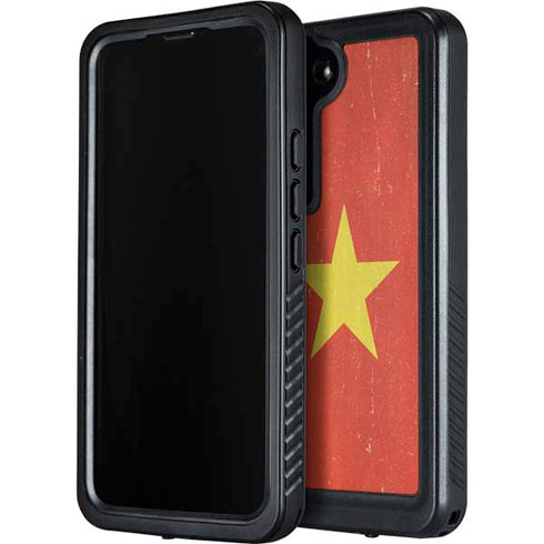 Vietnam Flag Distressed Galaxy S23 Plus Waterproof Case